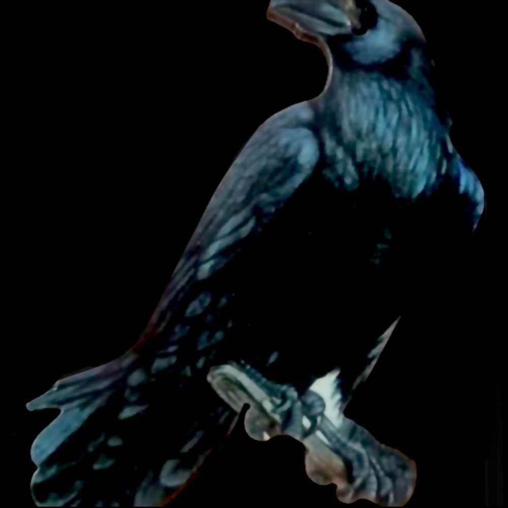 “Raven on a Branch” Nevermore Edgar Allan Poe Perched Crow Blackbird Goth Dangle - Picture 8 of 8